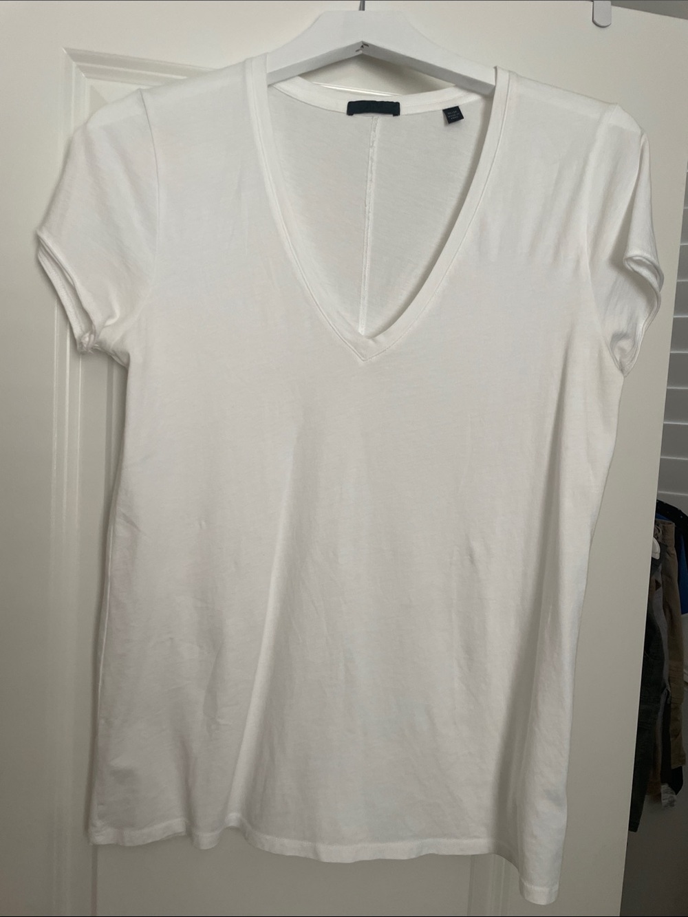 ATM brand-Classic V-Neck Women’s Tee - White